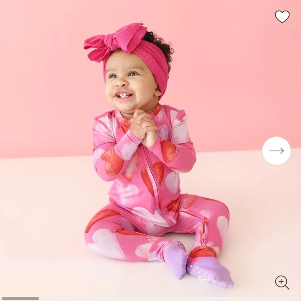 Posh Peanut Bamboo Convertible Baby Sleepers Pajama- Posh Valentine Size Newborn